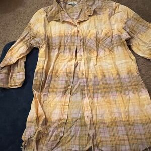 White Burch large plaid flannel